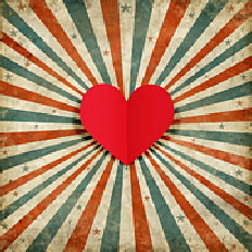 Valentines Art - Heart With Ray Background by Setsiri Silapasuwanchai